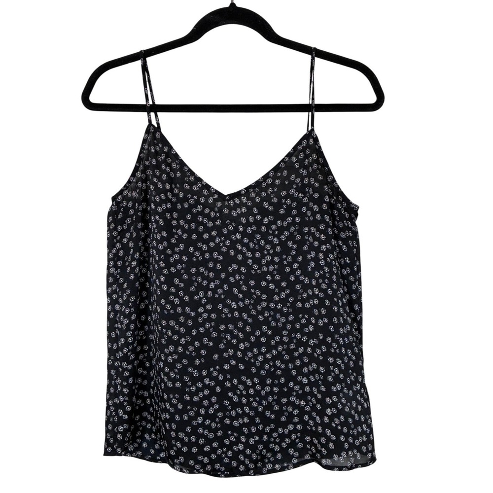 Equipment Femme Size S Black Floral Daisy Cami Tank Top Cottagecore Boho Chic